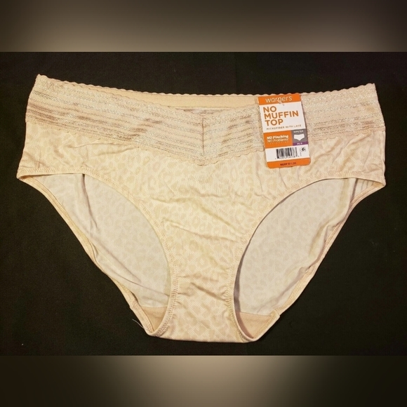 Warner's NO MUFFIN TOP Lace Hipster Panty INVERSE ANIMAL 5609J Sz 9/2XL. NWT - Picture 3 of 8